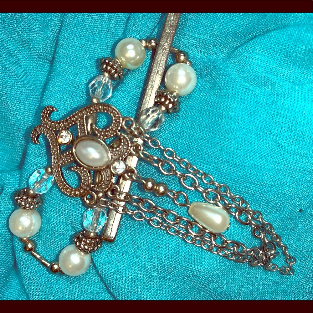 SMALL Lila Rose Flexi Clip, pearls & crystal